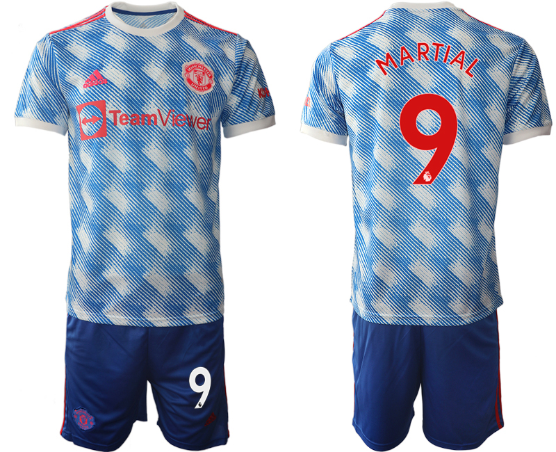 Men 2021-2022 Club Manchester United away blue #9 Soccer Jersey->manchester united jersey->Soccer Club Jersey